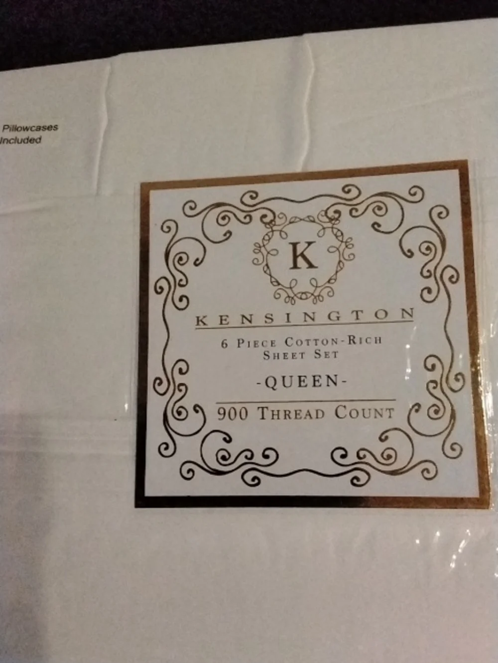 Kensington 900 TC Queen Sheet Set in White - 6 Piece Cotton-Rich